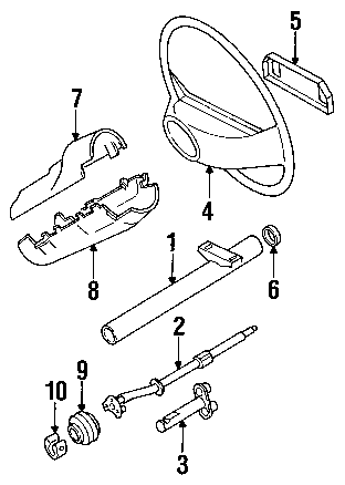 Steering column vw fox 1989