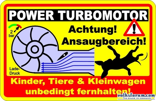 Turbocharger sticker