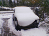 Auto onder het sneeuw
